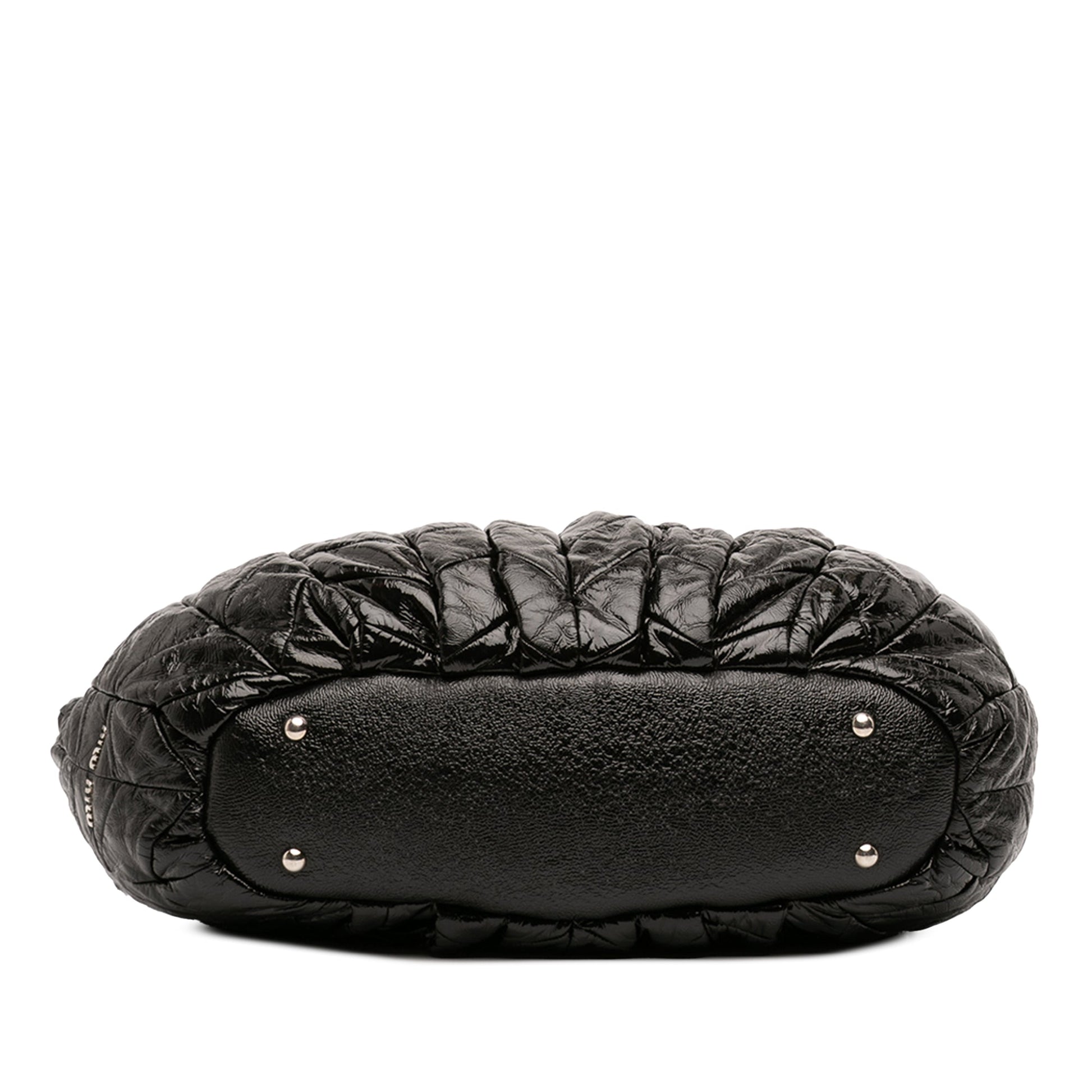 Miu Miu Quilted Patent Leather Hobo