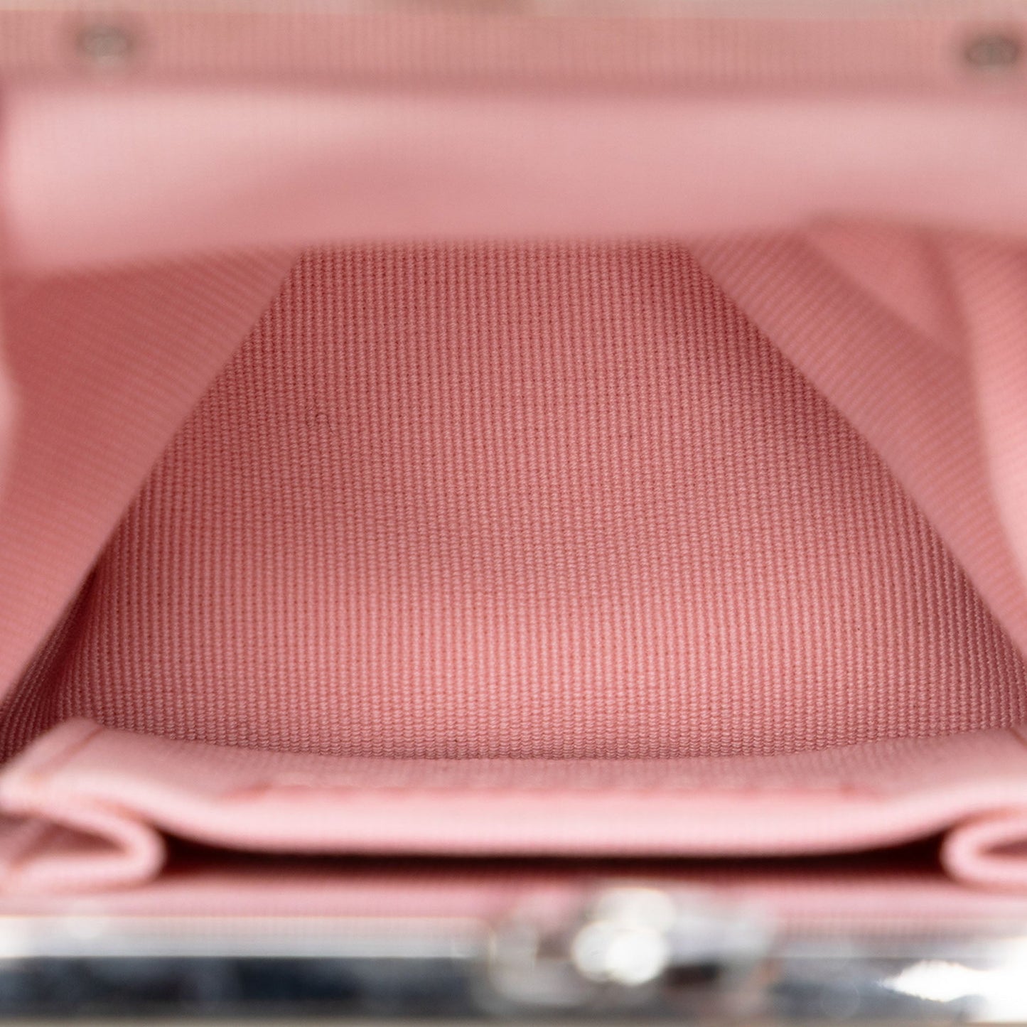 Lambskin and Acrylic Kiss Clutch with Chain