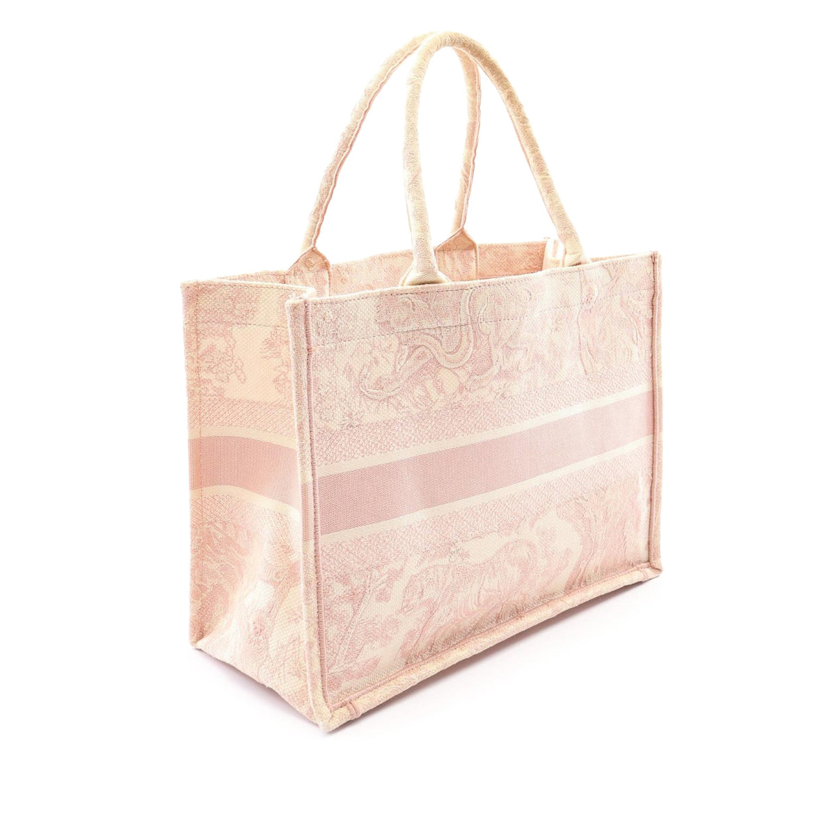 Dior Medium Canvas Embroidered Dioriviera Toile De Jouy Book Tote — Pink