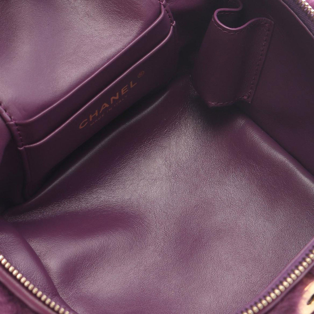Chanel Small Quilted Shearling Vanity Case