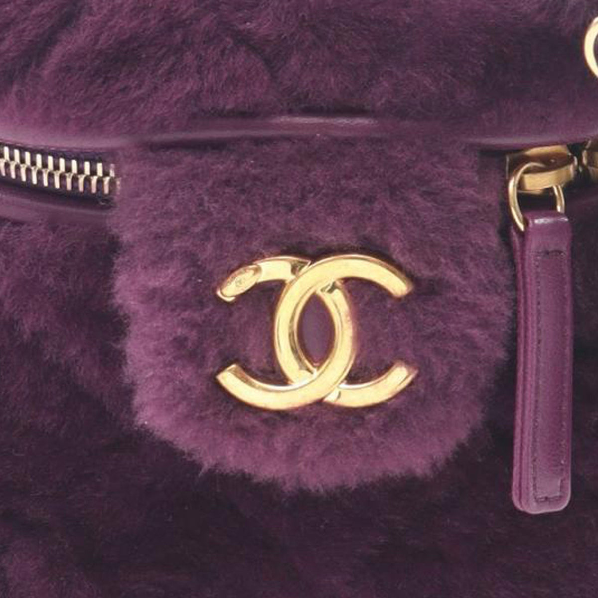 Chanel Small Quilted Shearling Vanity Case