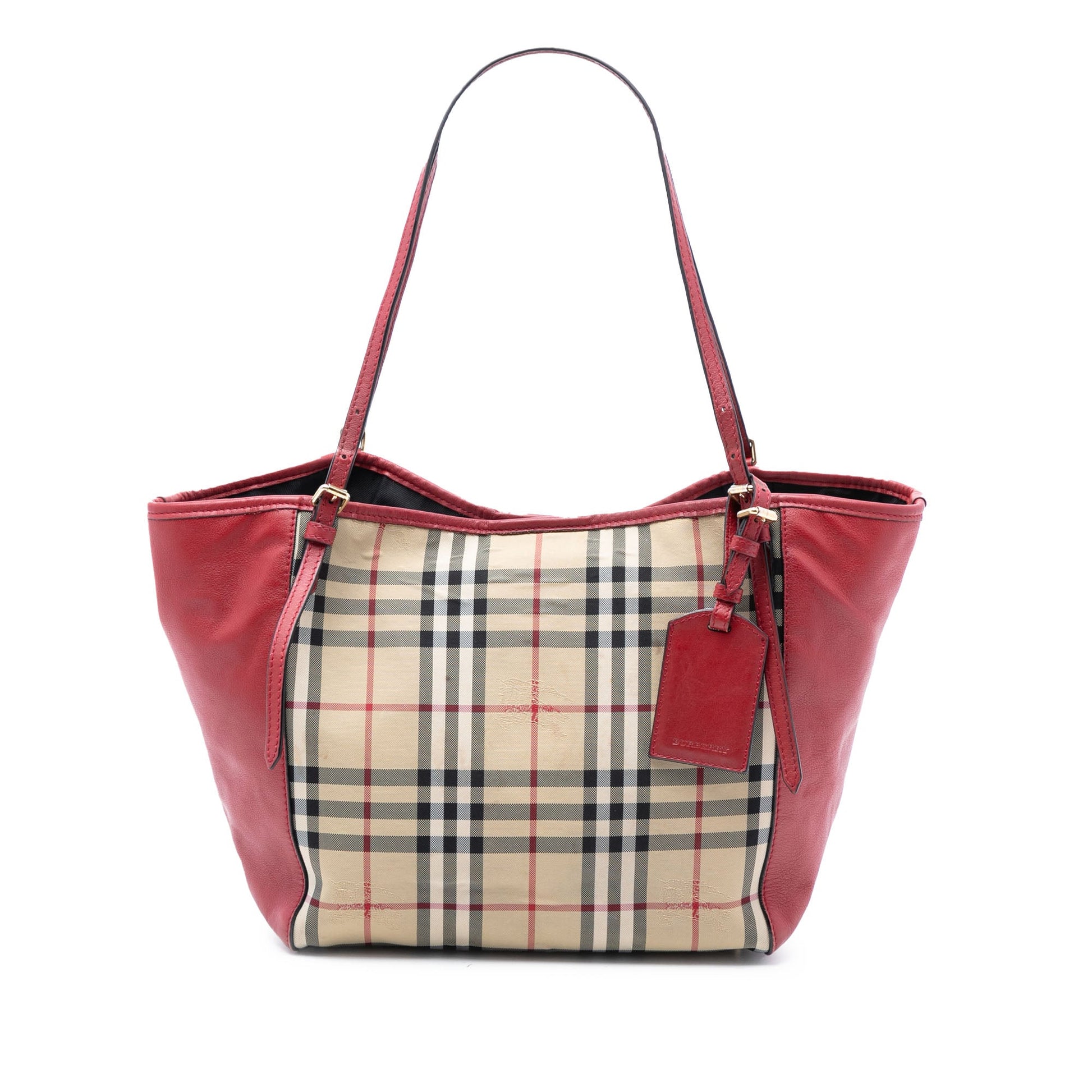 Burberry Small Haymarket Check Canvas and Leather Canterbury Tote