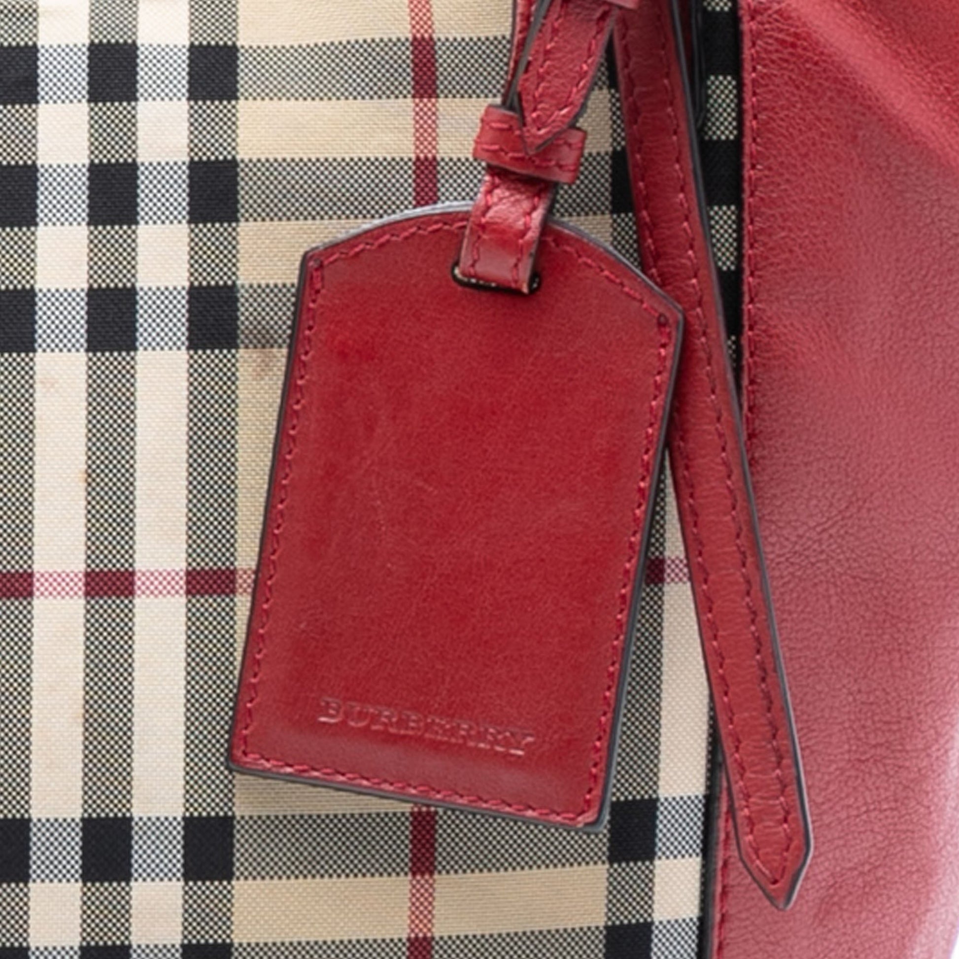 Burberry Small Haymarket Check Canvas and Leather Canterbury Tote