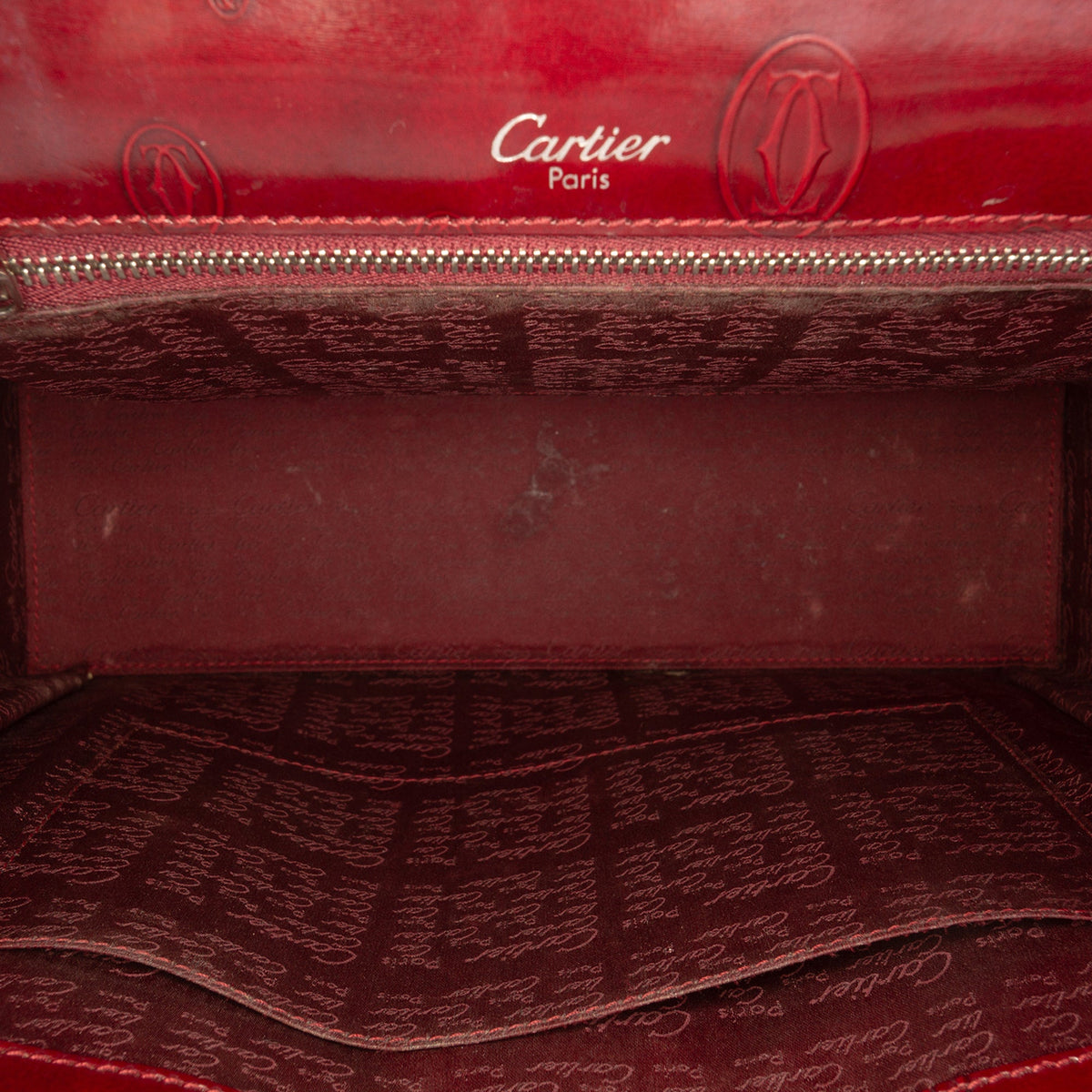 Cartier Patent Happy Birthday Top Handle Bag — Red