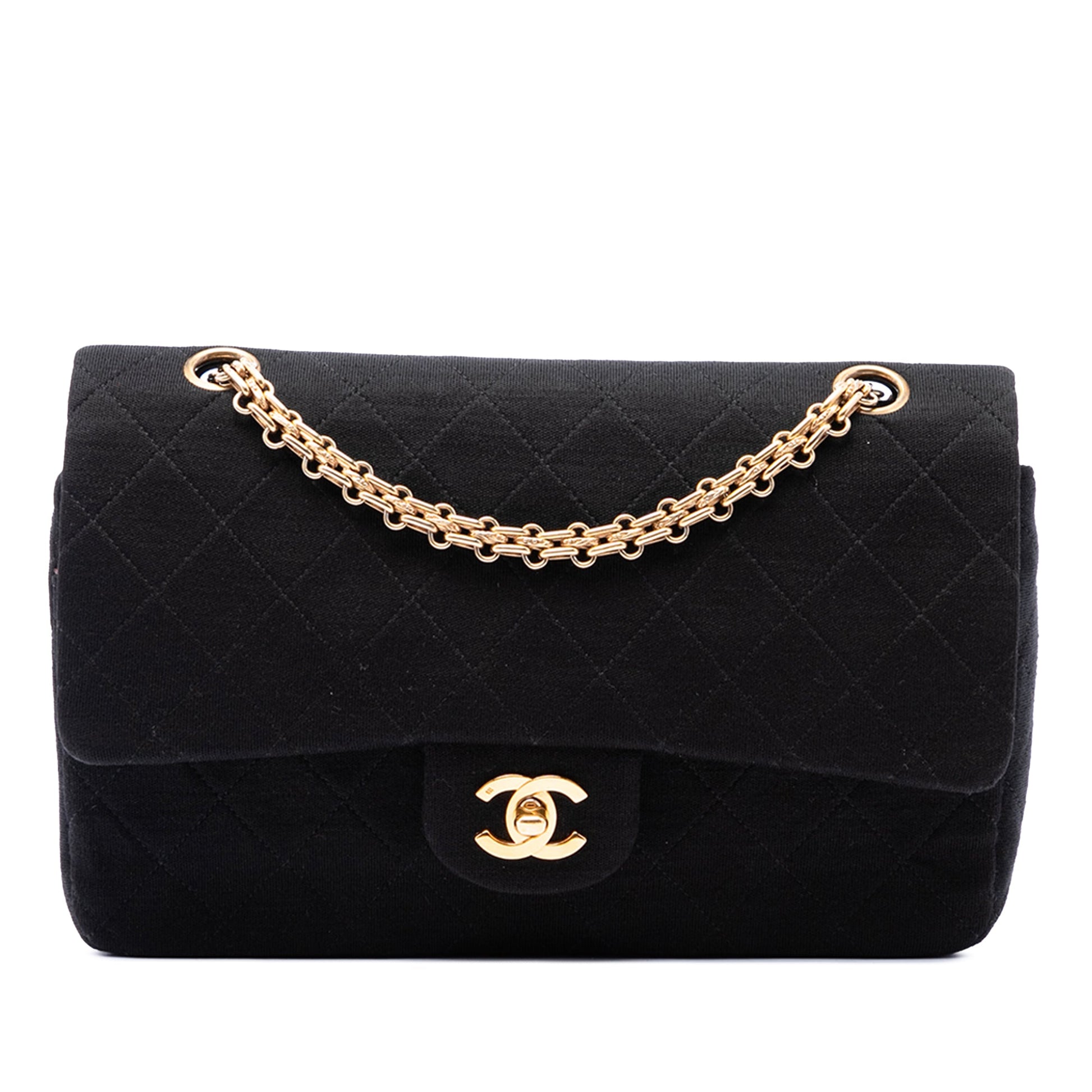 Chanel Medium Classic Jersey Bijoux Chain Double Flap