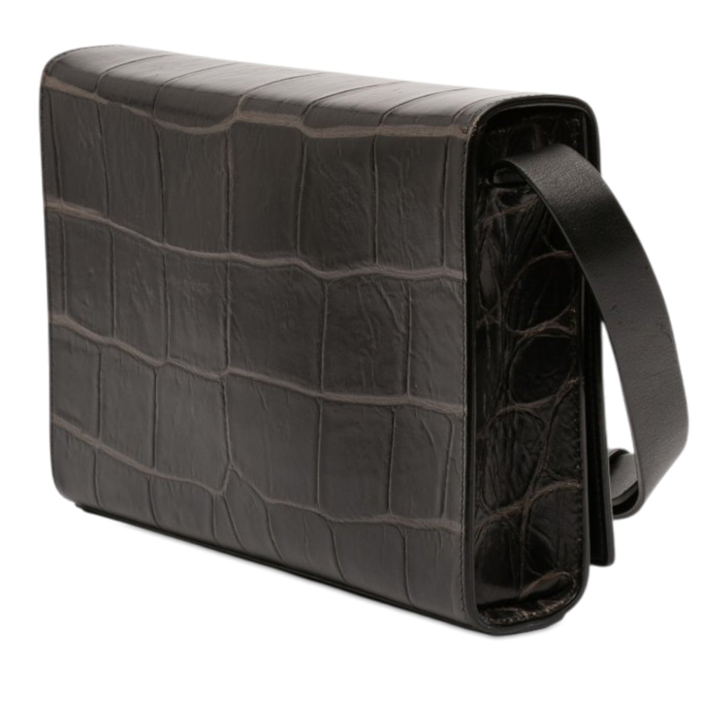 Alexander McQueen Mini Croc Embossed Skull Jeweled Crossbody