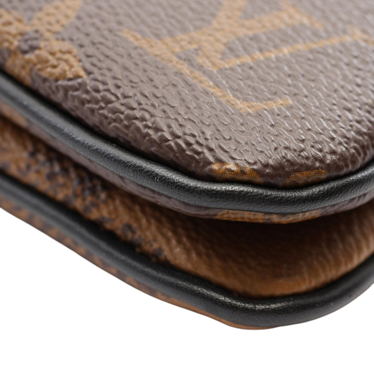 Louis Vuitton Monogram Giant Reverse Double Zip Pochette — Brown