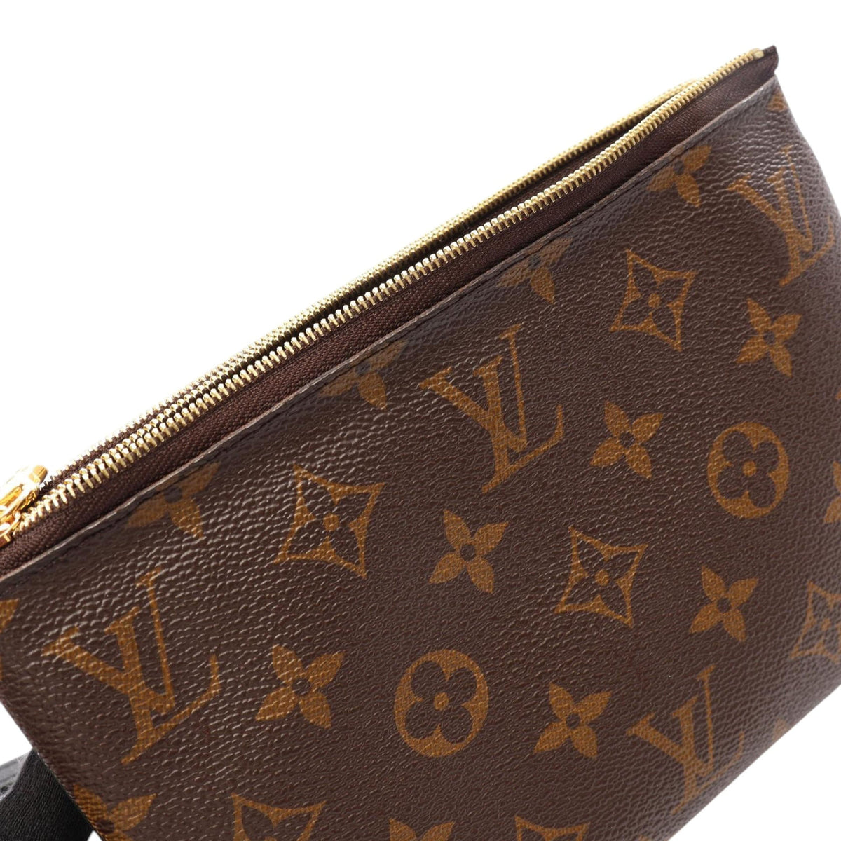 Louis Vuitton Monogram Giant Reverse Double Zip Pochette — Brown