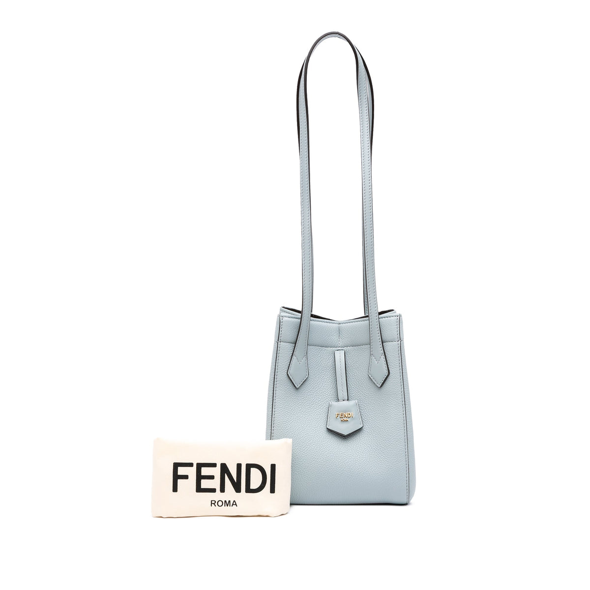 Fendi Mini Leather Origami Shoulder Bag — Blue