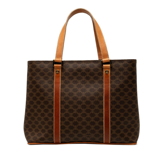Celine Macadam Coated Canvas Tote — Brown