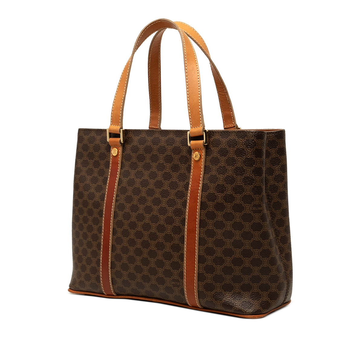 Celine Macadam Coated Canvas Tote — Brown