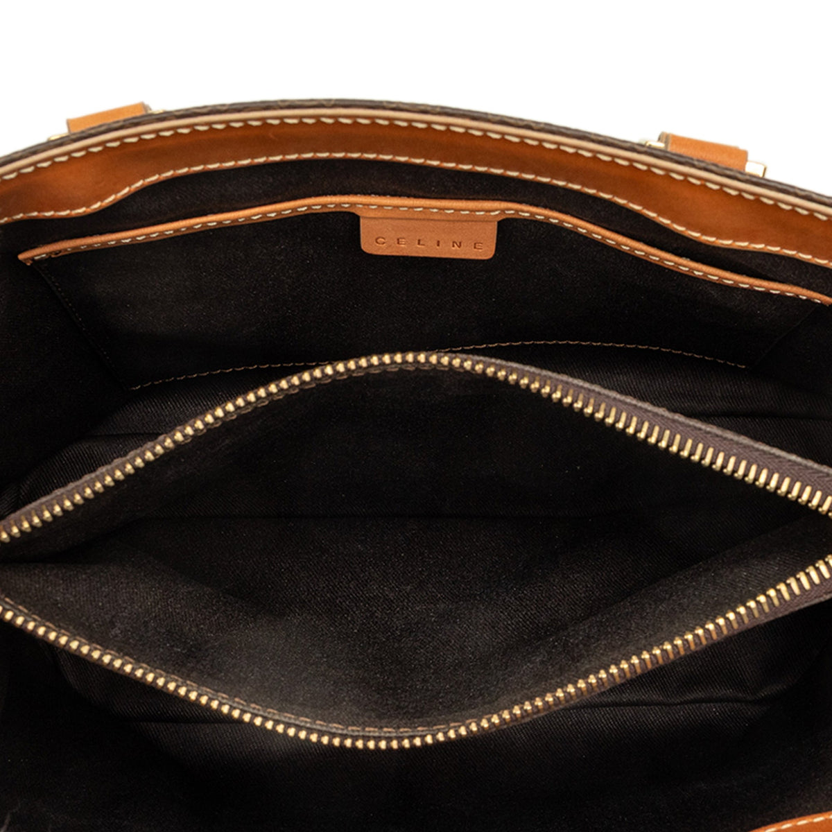 Celine Macadam Coated Canvas Tote — Brown