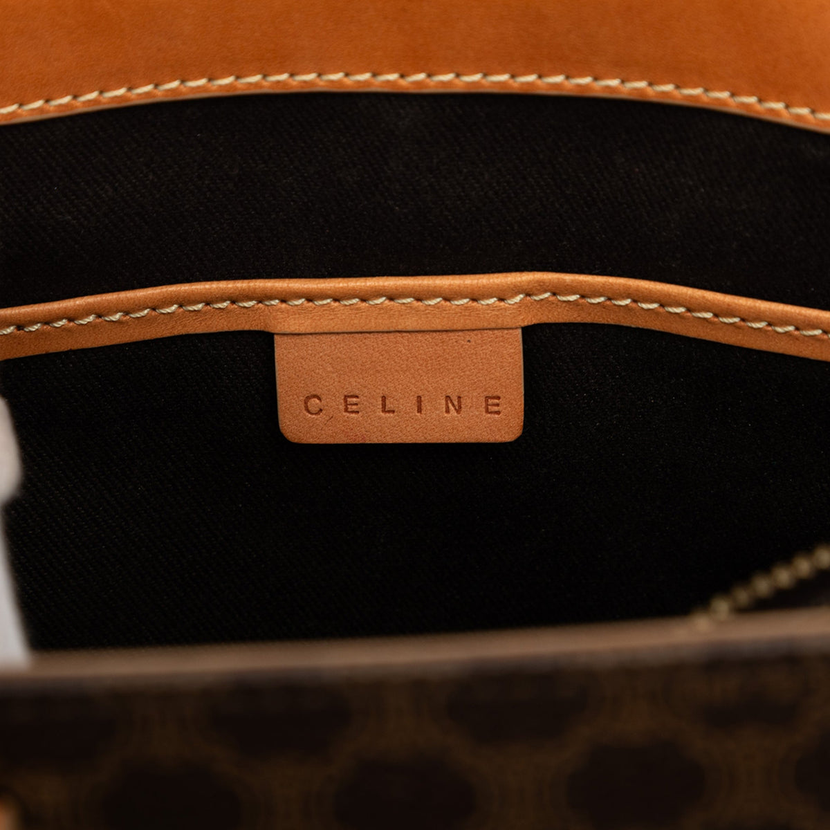 Celine Macadam Coated Canvas Tote — Brown