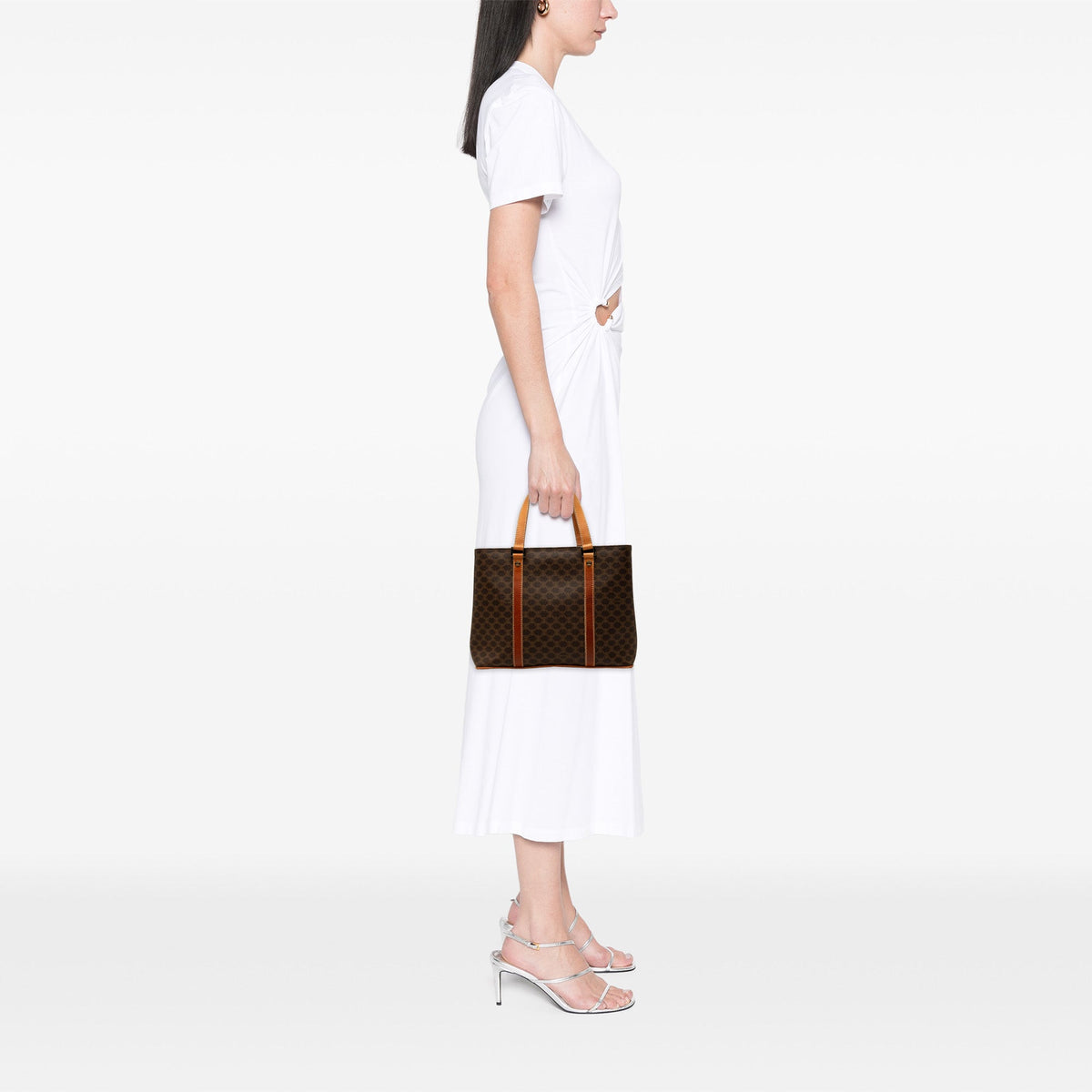 Celine Macadam Coated Canvas Tote — Brown
