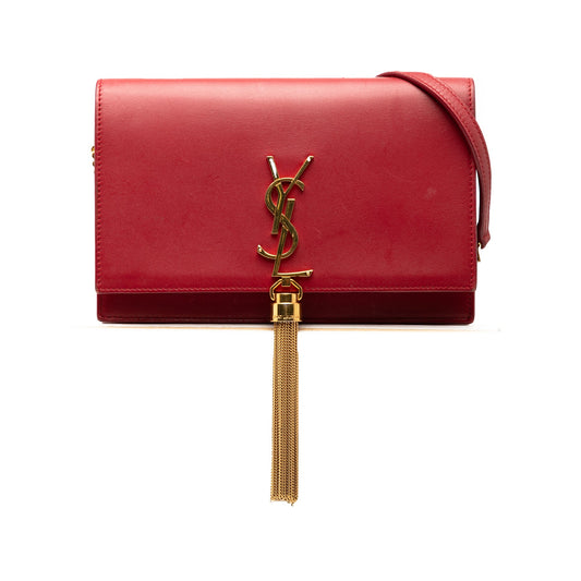 Saint Laurent Smooth Calfskin Monogram Kate Tassel Wallet on Chain