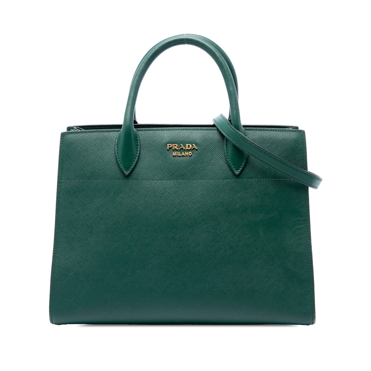 Prada Saffiano Bibliotheque Satchel — Green