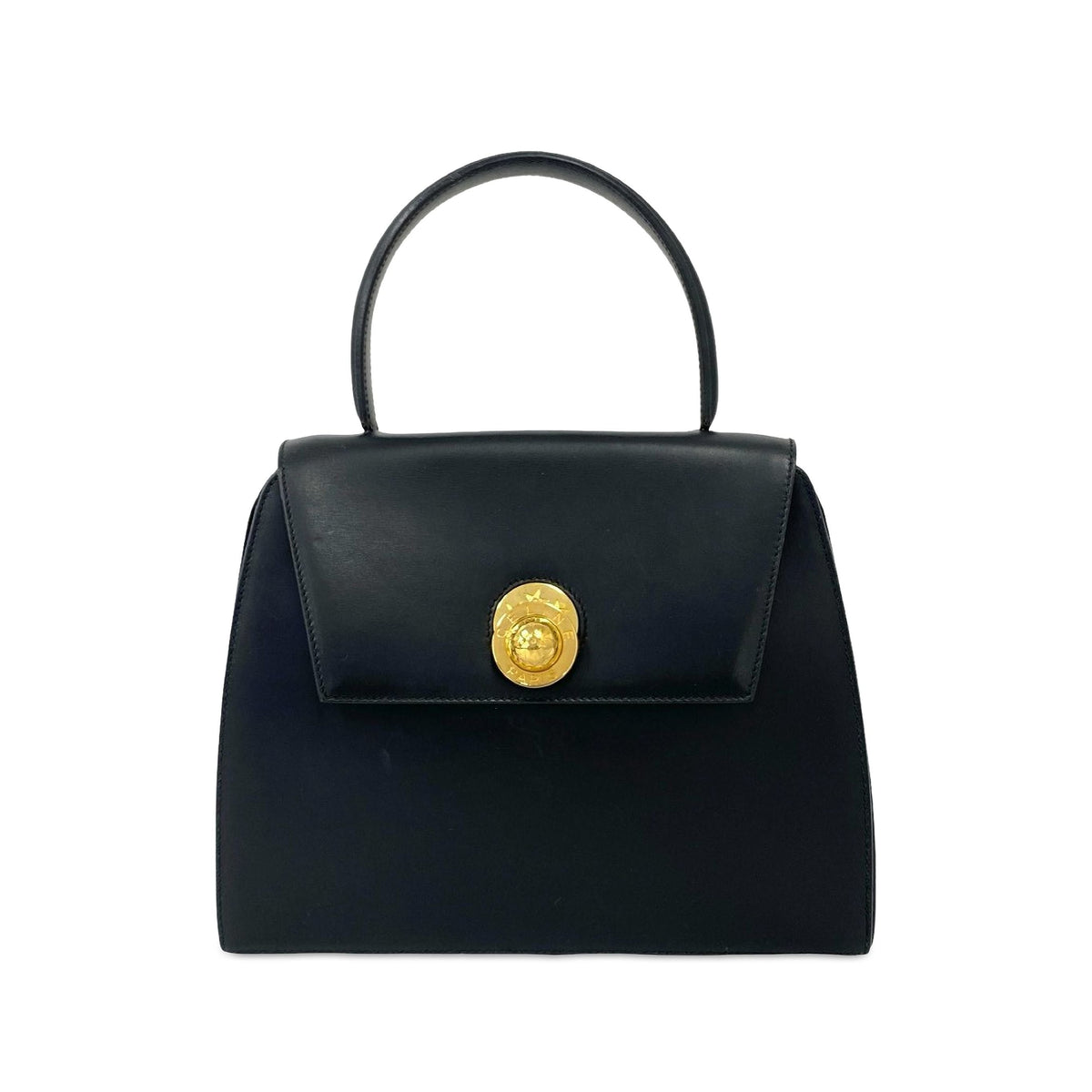 Celine Calfskin Star Ball Top Handle Bag — Black