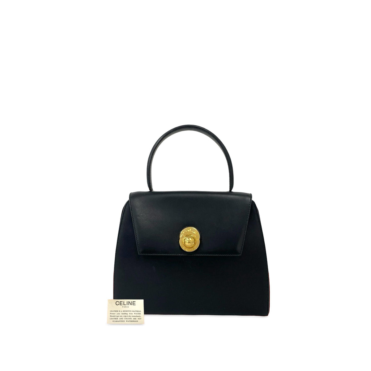 Celine Calfskin Star Ball Top Handle Bag — Black