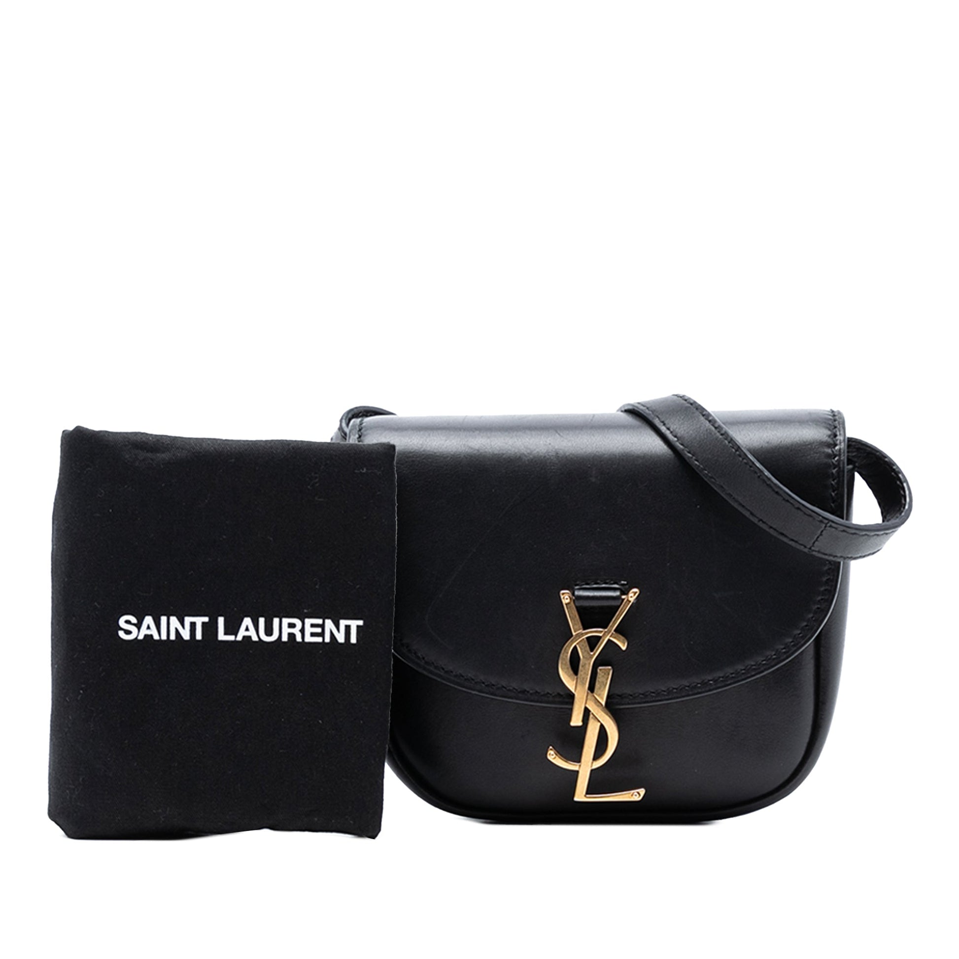 Saint Laurent Small Leather Monogram Kaia Crossbody
