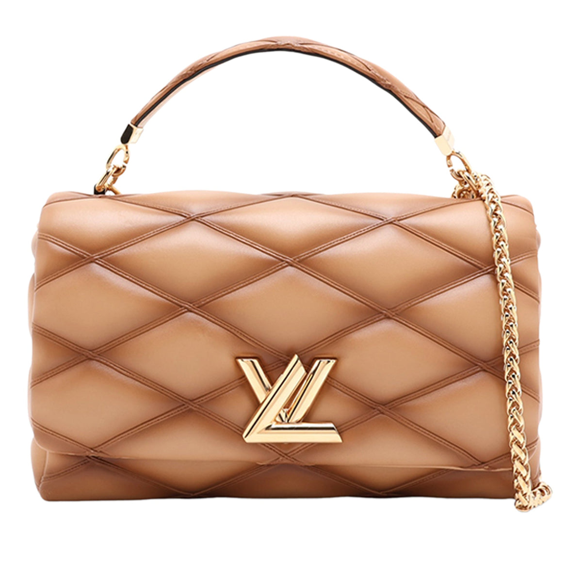 Louis Vuitton Lambskin Malletage GO 14 GM — Brown