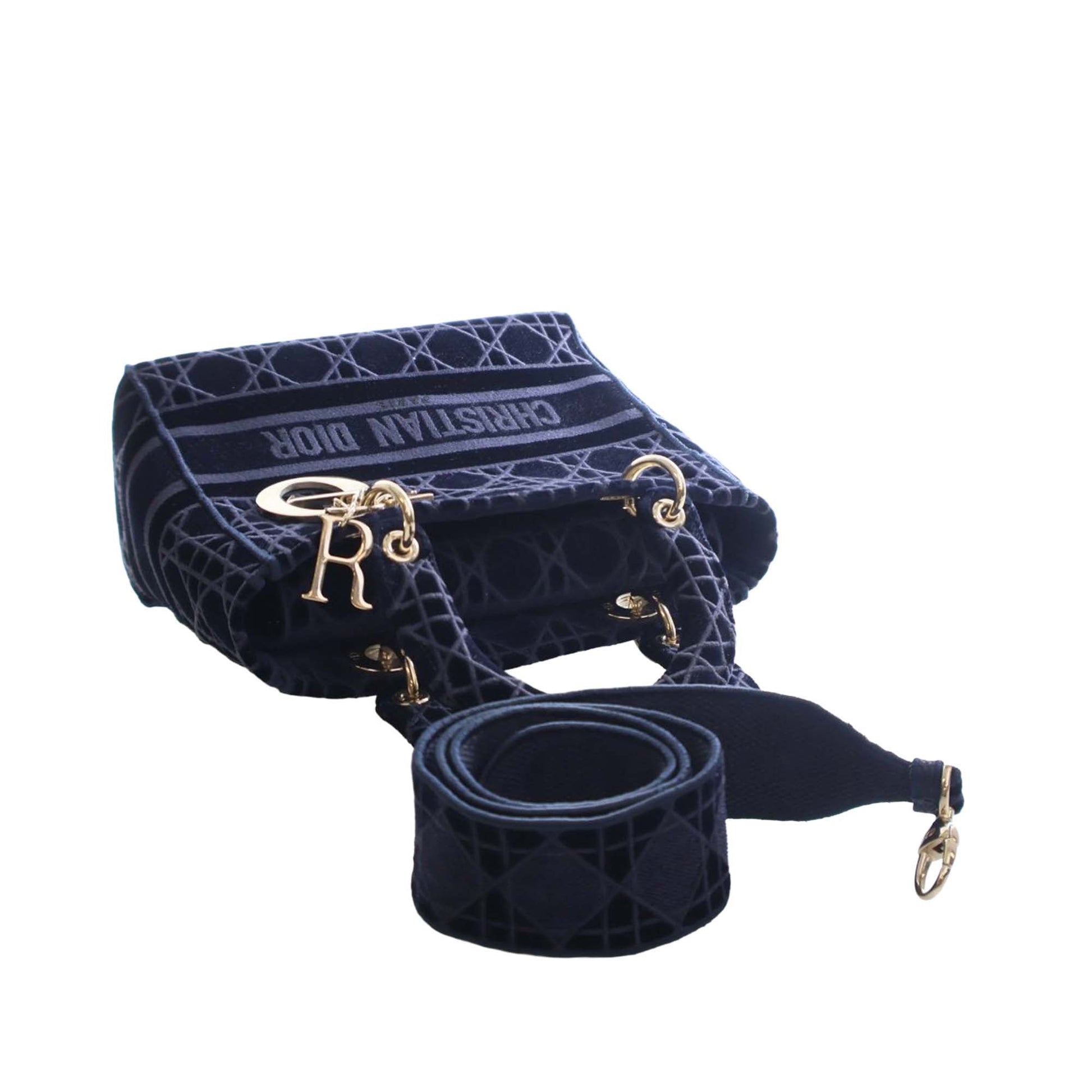 Dior Medium Velvet Cannage Lady D Lite