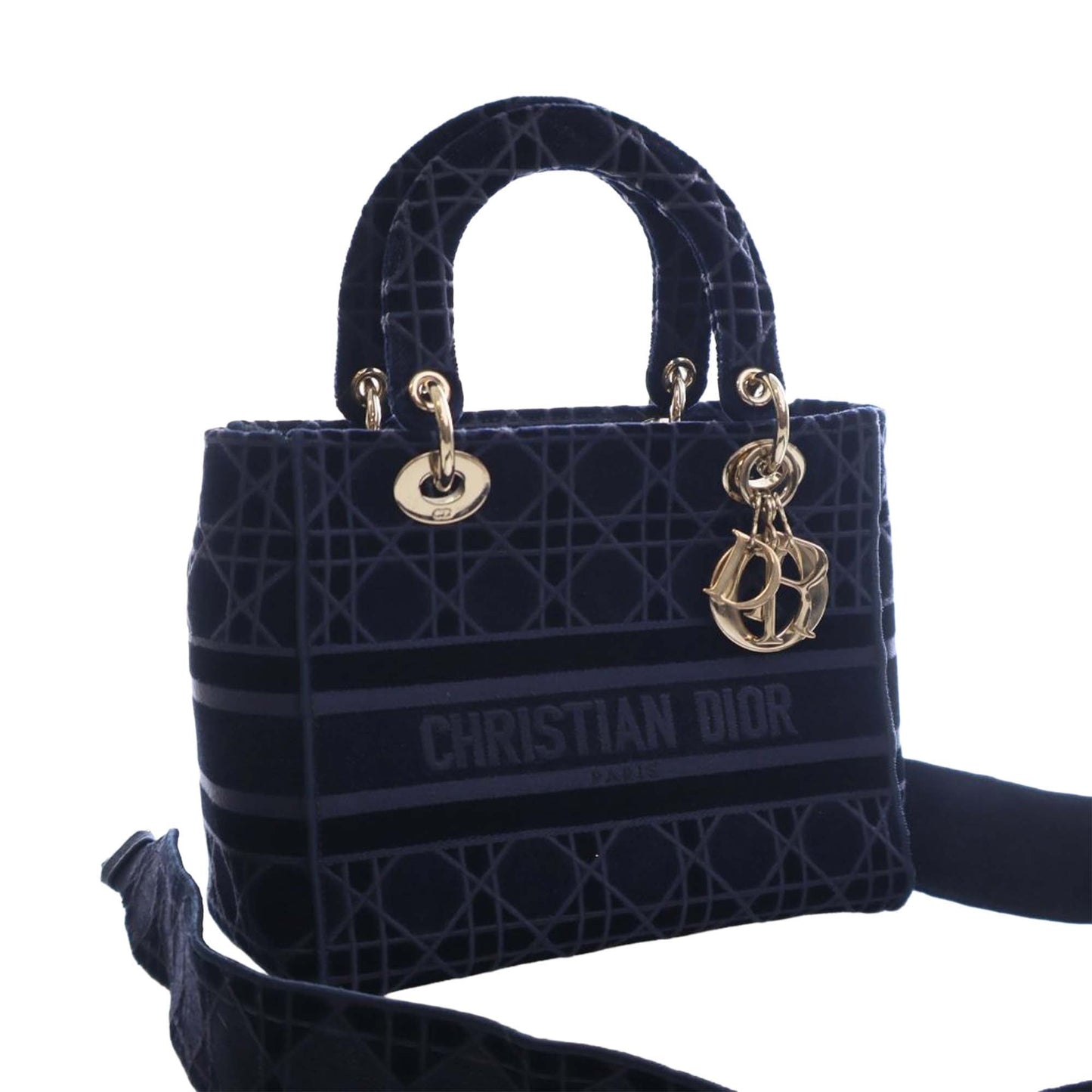 Dior Medium Velvet Cannage Lady D Lite