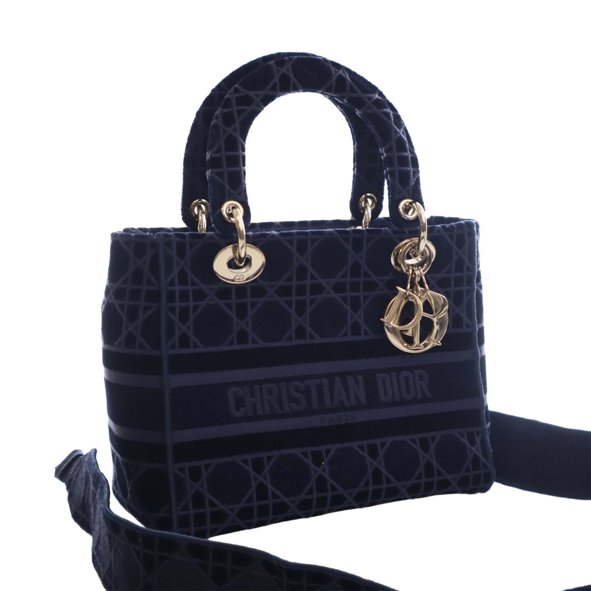 Dior Medium Velvet Cannage Lady D Lite