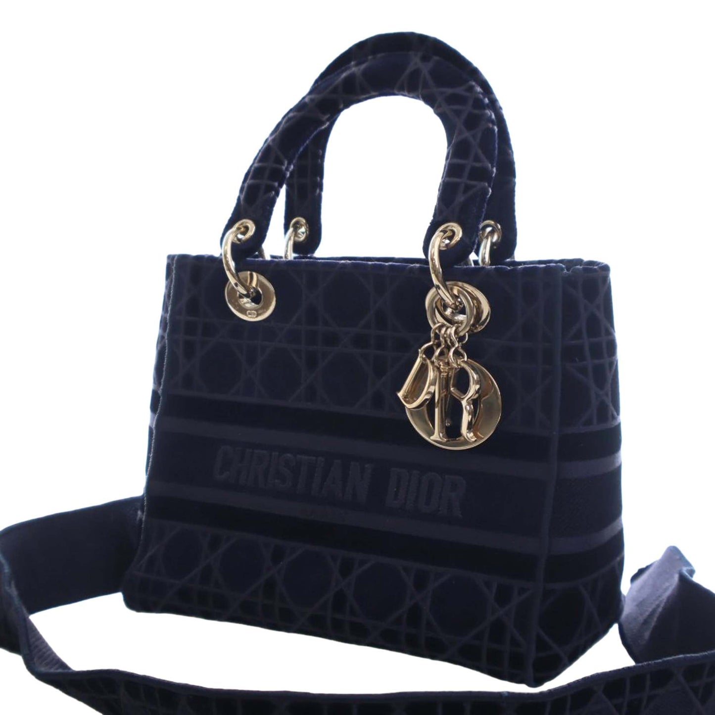 Dior Medium Velvet Cannage Lady D Lite