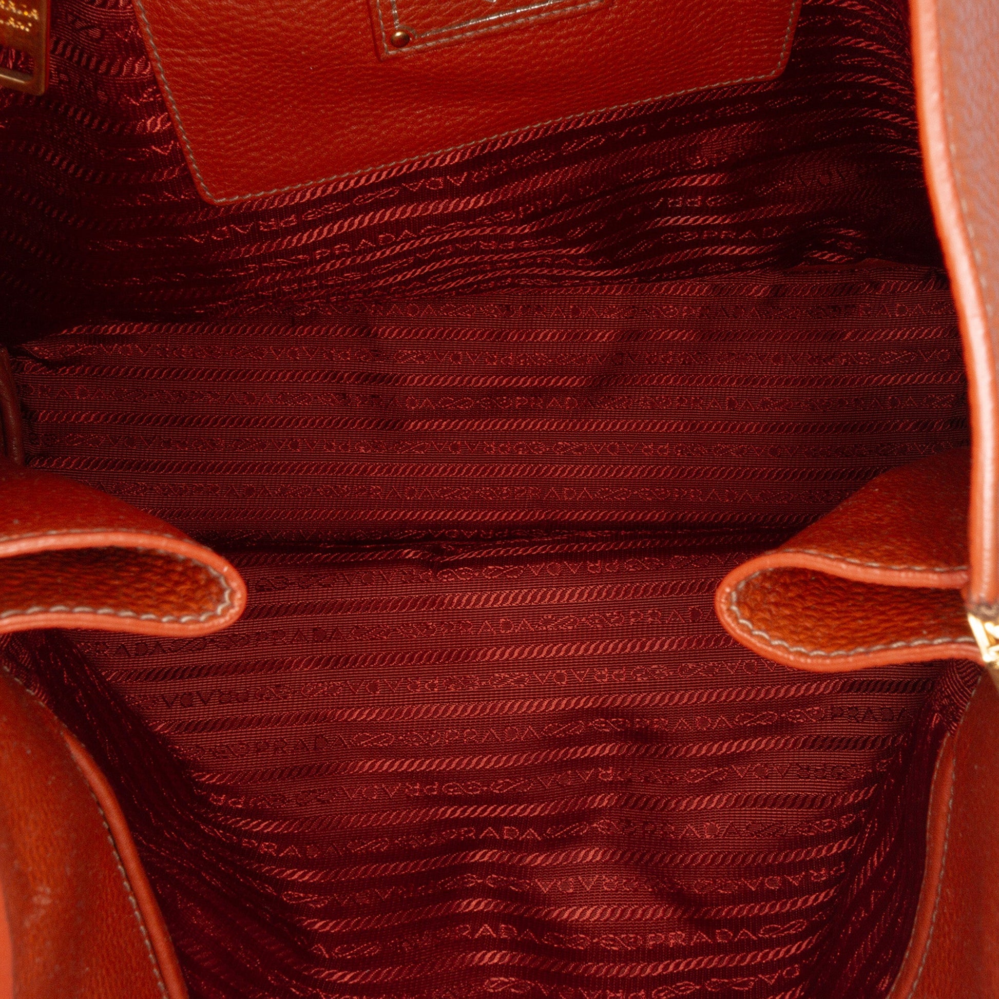 Prada Vitello Daino Side Zip Shopper Tote