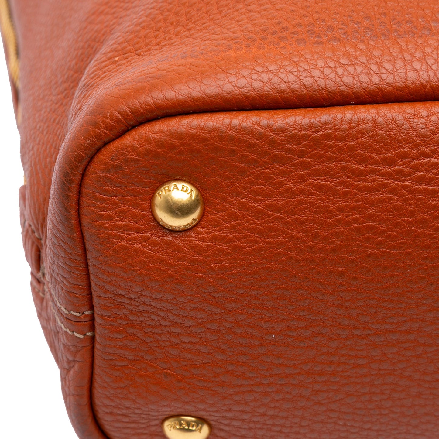 Prada Vitello Daino Side Zip Shopper Tote