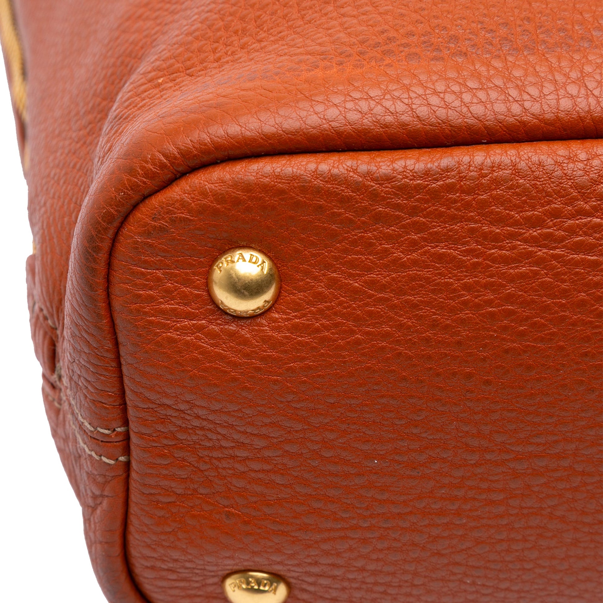 Prada Vitello Daino Side Zip Shopper Tote