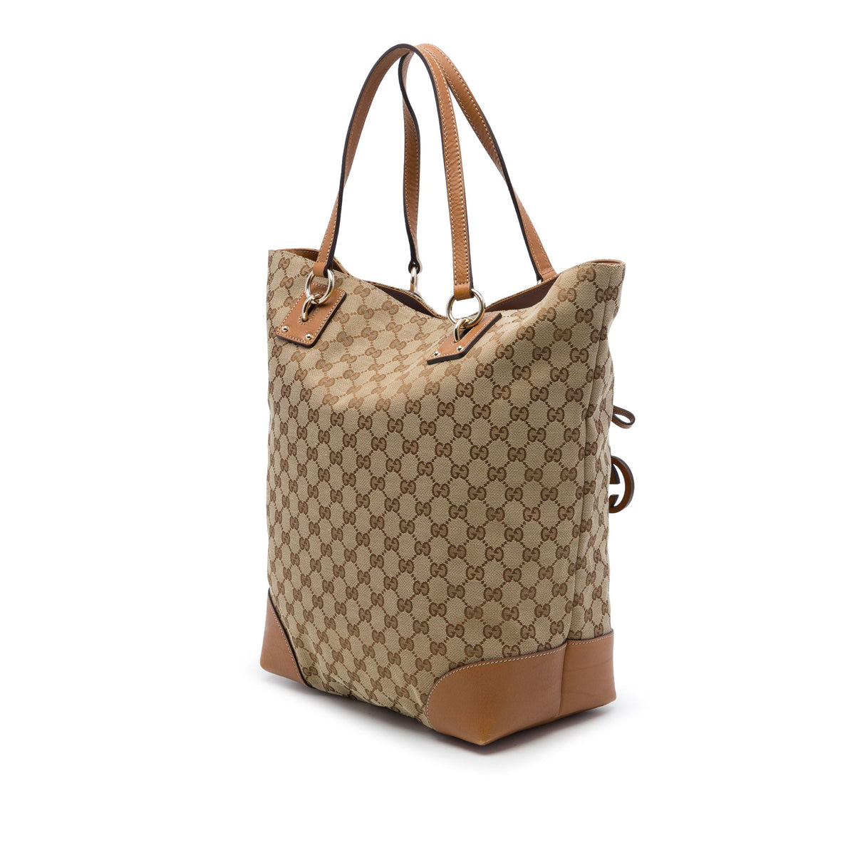 Gucci Large GG Canvas GG Charm Tote — Beige