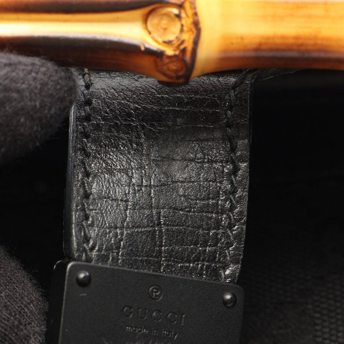 Gucci GG Canvas Bamboo Bullet Shoulder Bag — Black