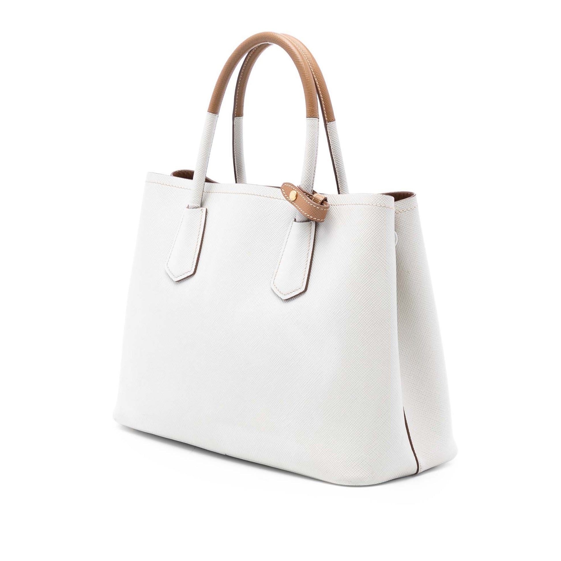 Prada Medium Bicolor Saffiano Cuir Double Satchel
