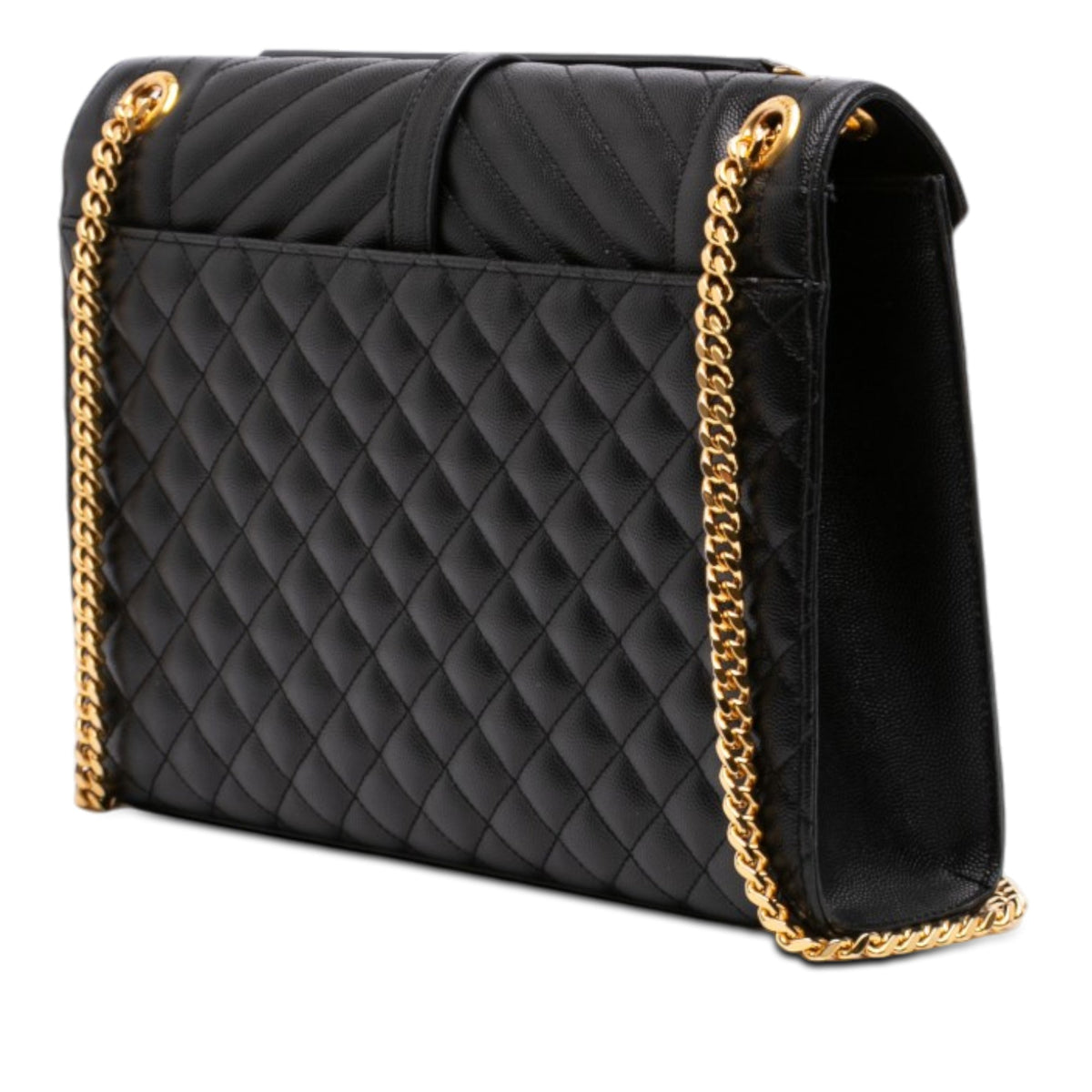 Saint Laurent Medium Grain De Poudre Triquilt Monogram Envelope Bag