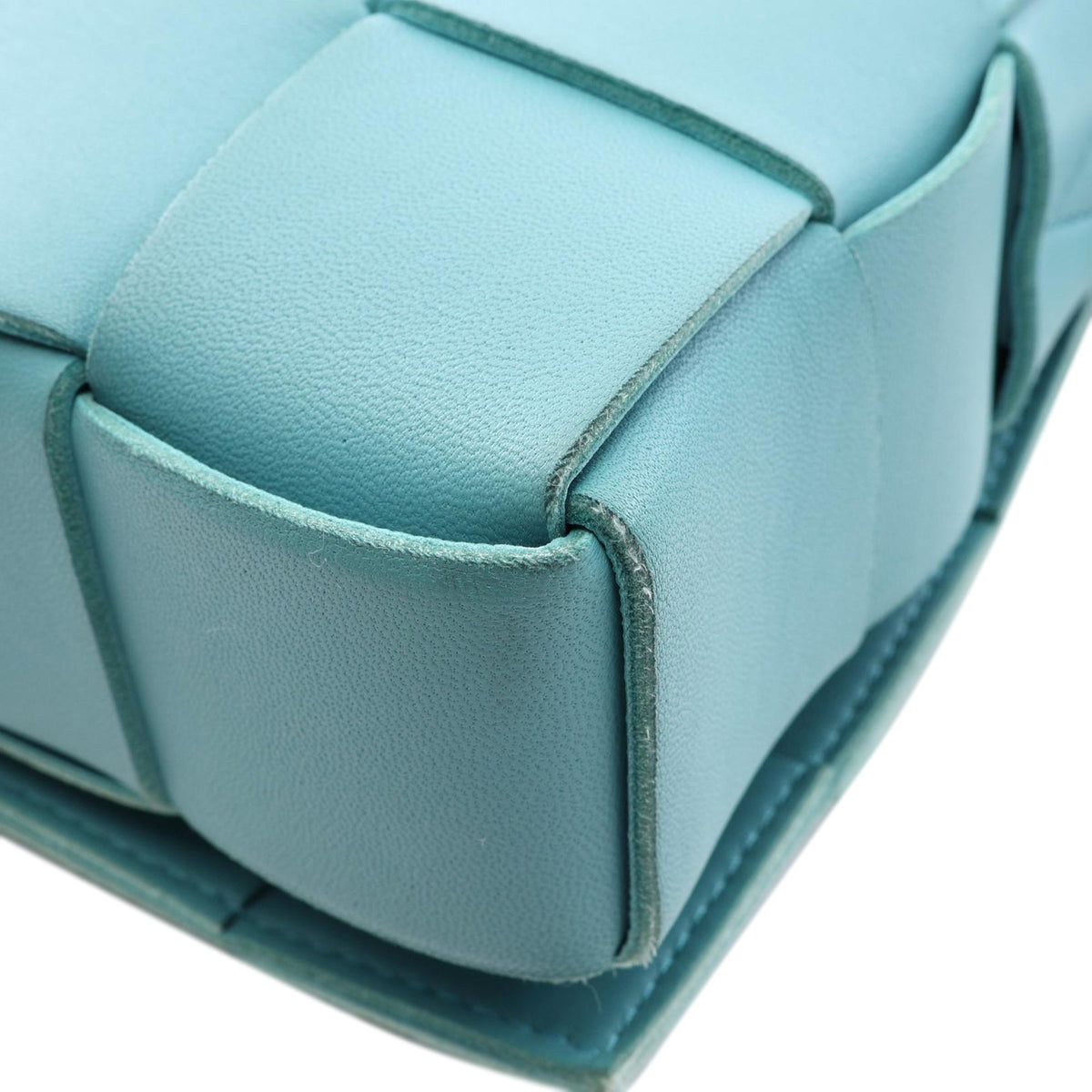 Bottega Veneta Nappa Intrecciato Cassette Crossbody — Blue