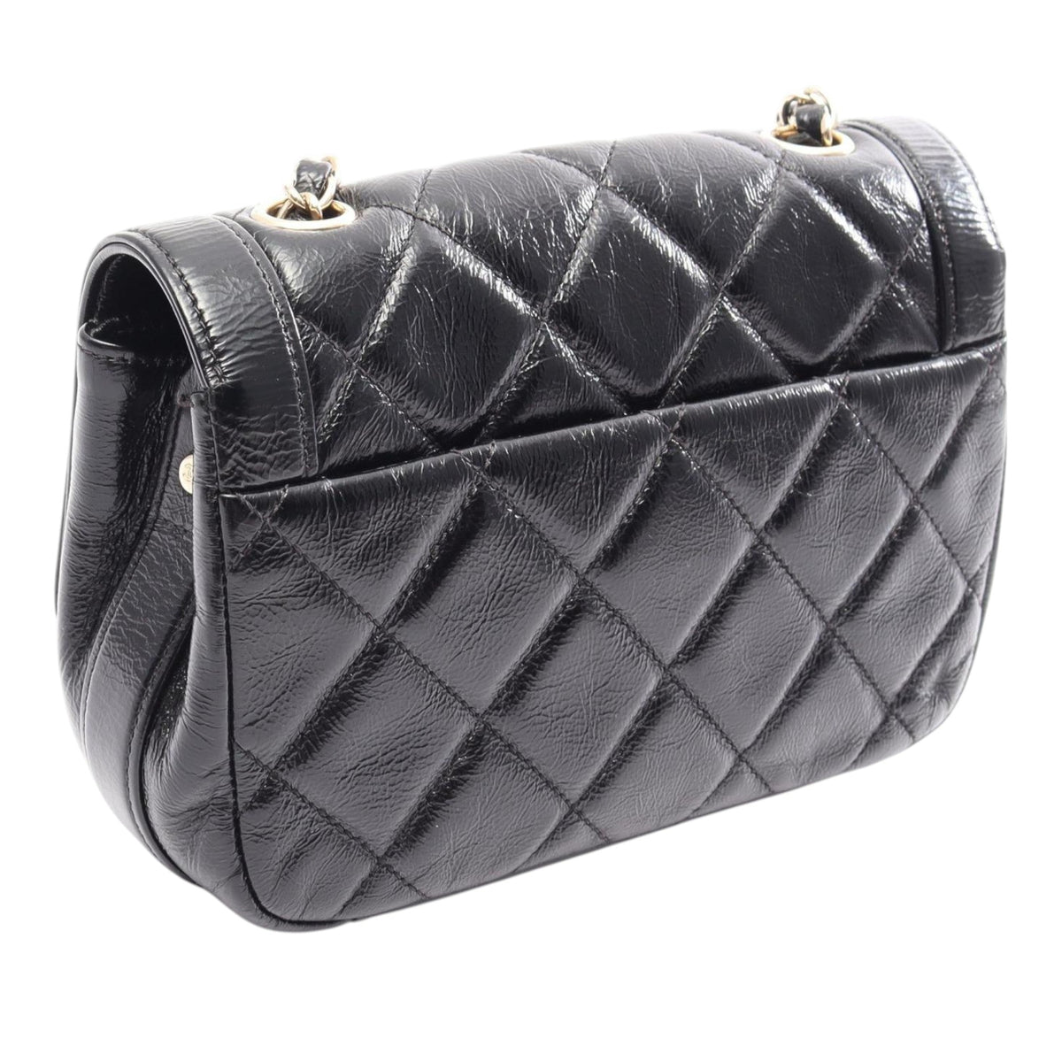 Chanel Mini Quilted Crumpled Glazed Lambskin Flap