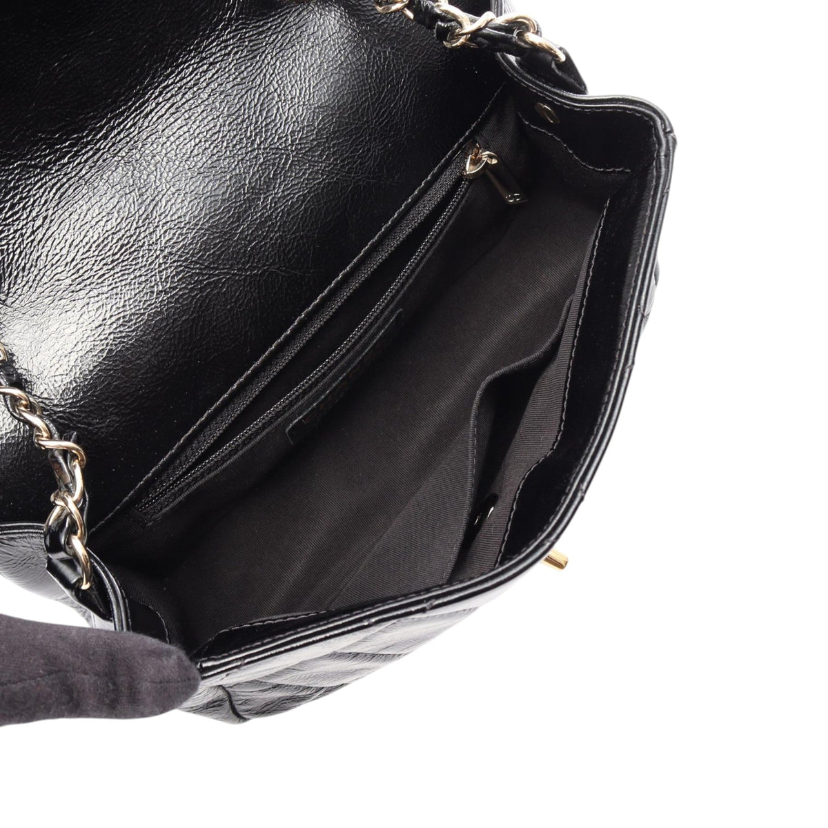 Chanel Mini Quilted Crumpled Glazed Lambskin Flap