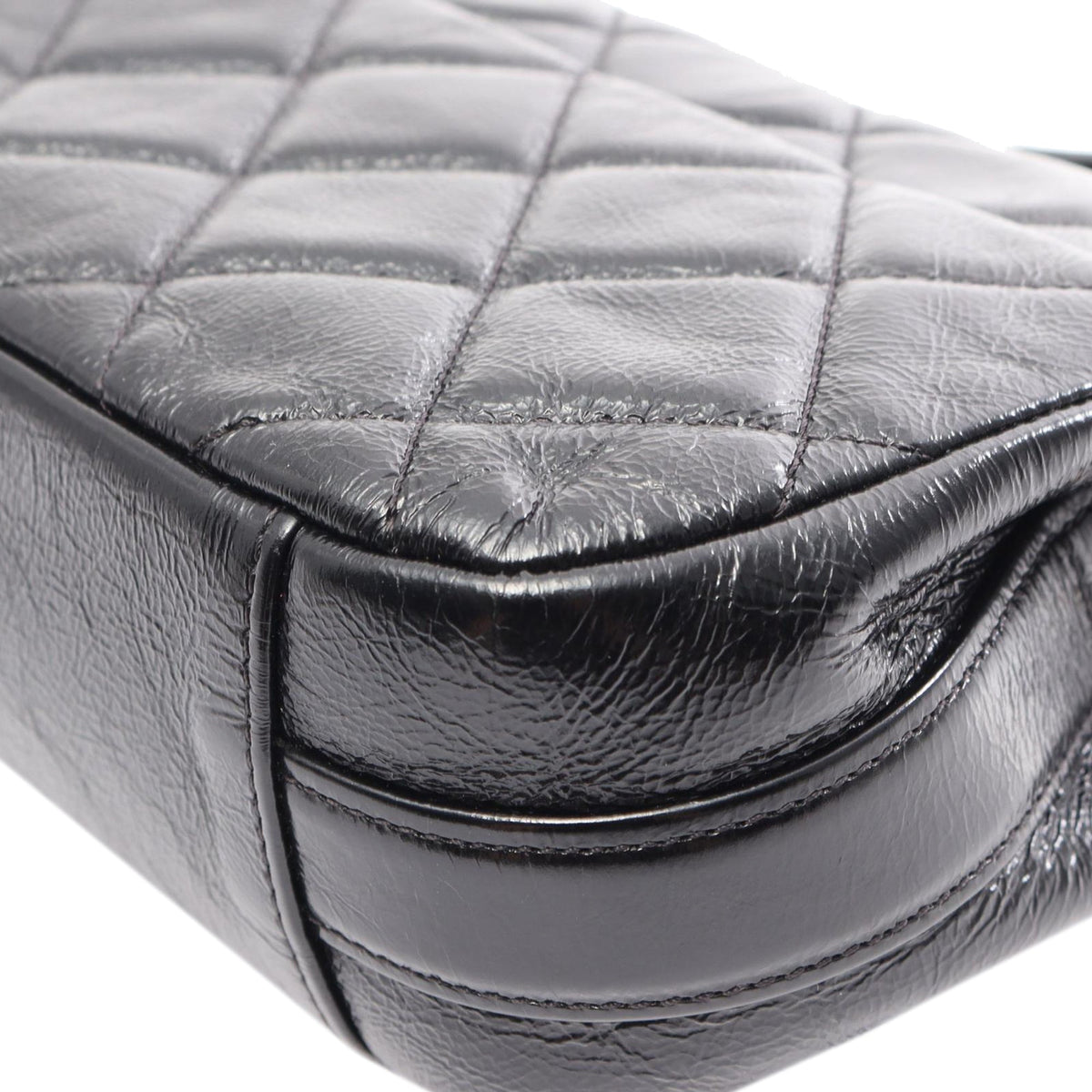Chanel Mini Quilted Crumpled Glazed Lambskin Flap