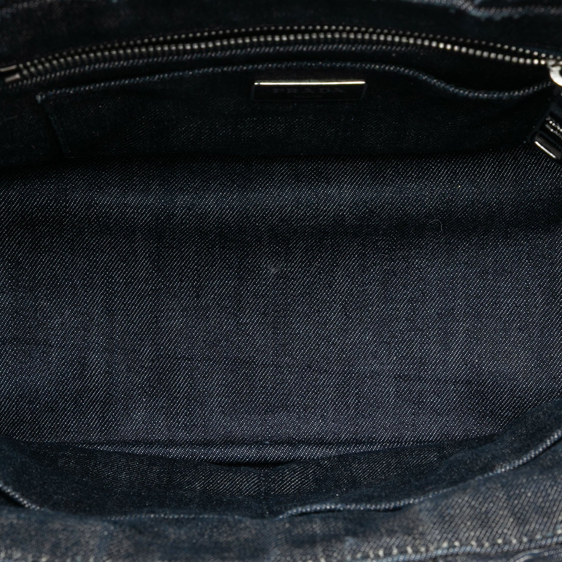Studded Denim Canapa Logo Satchel