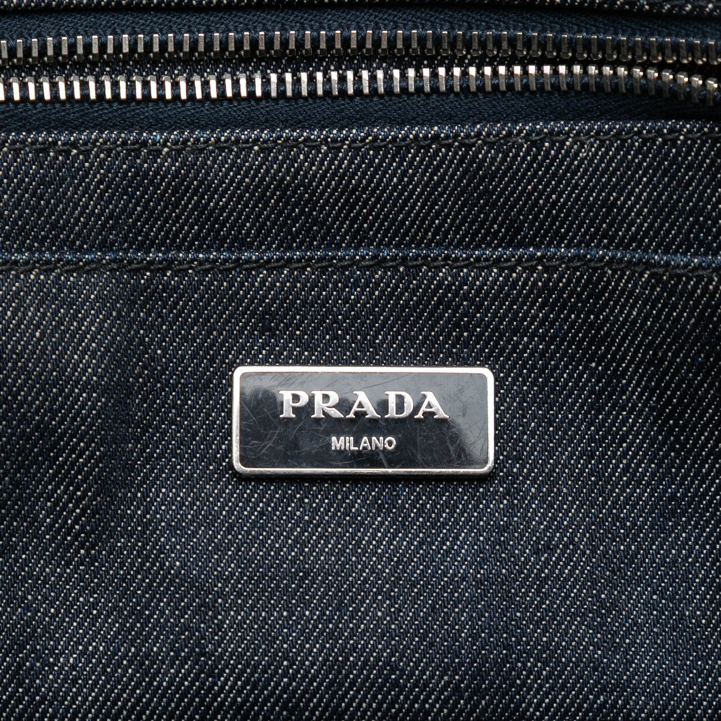 Studded Denim Canapa Logo Satchel
