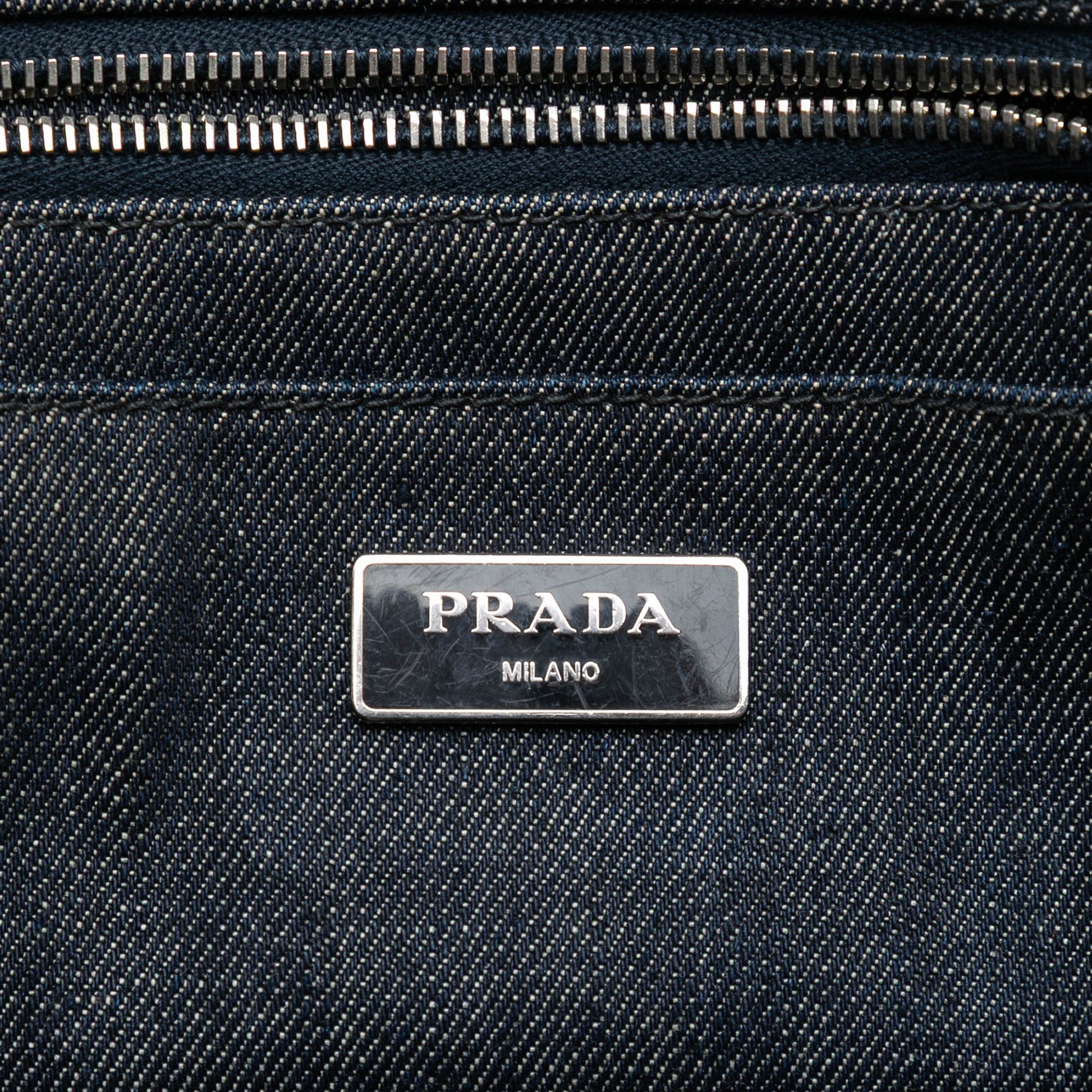 Studded Denim Canapa Logo Satchel