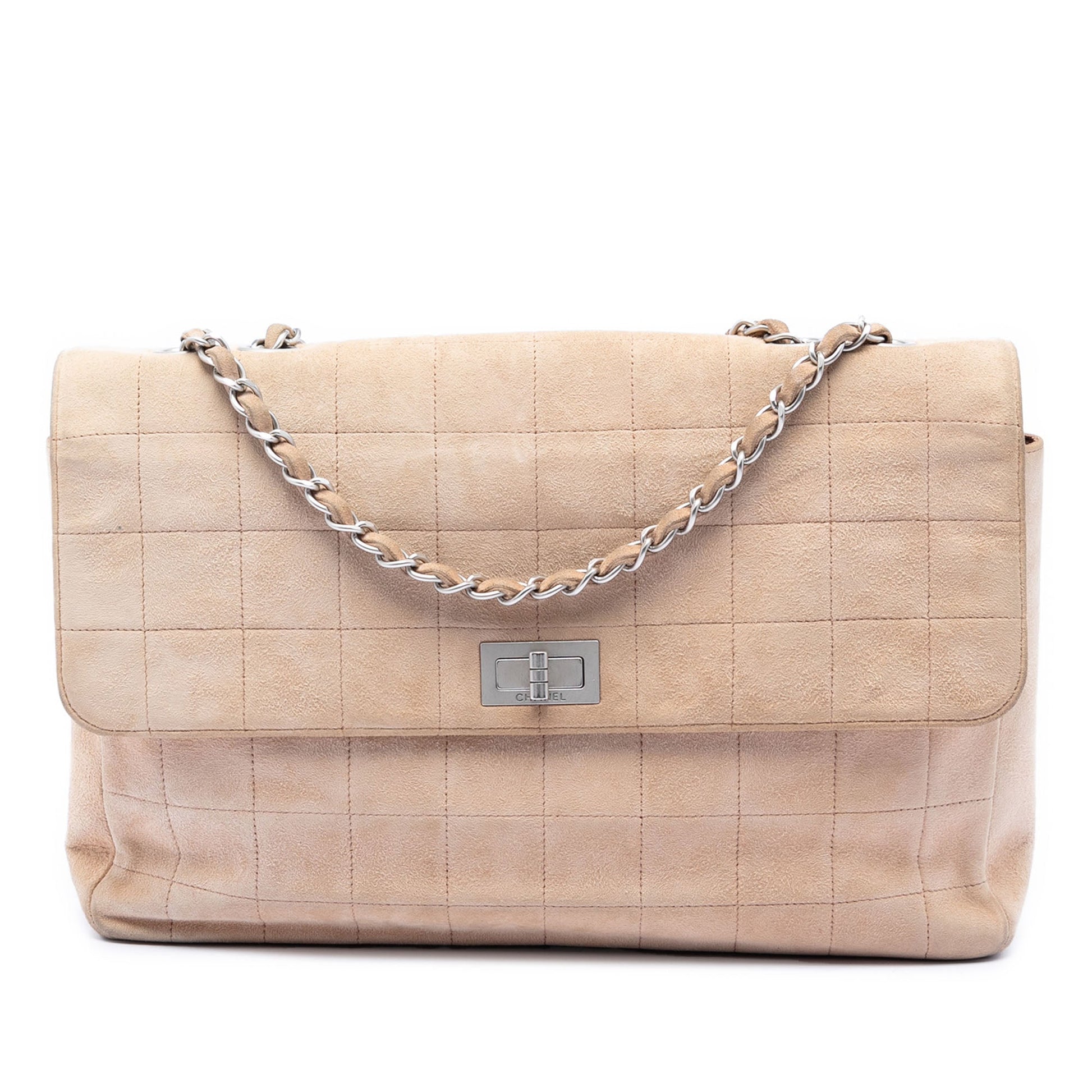 Chanel Choco Bar Suede Mademoiselle Turnlock Flap