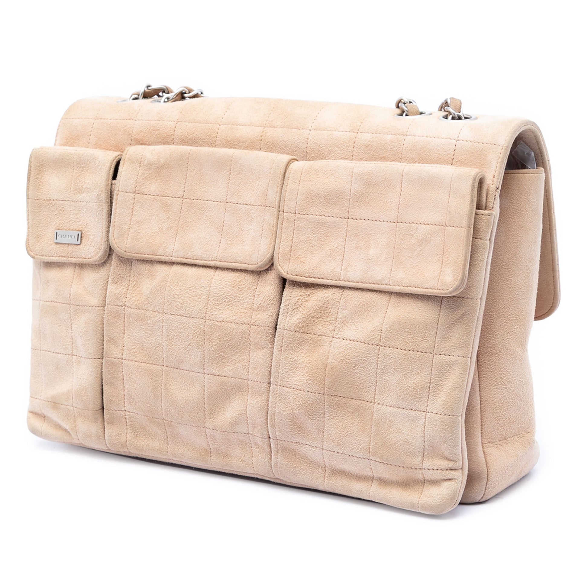 Chanel Choco Bar Suede Mademoiselle Turnlock Flap