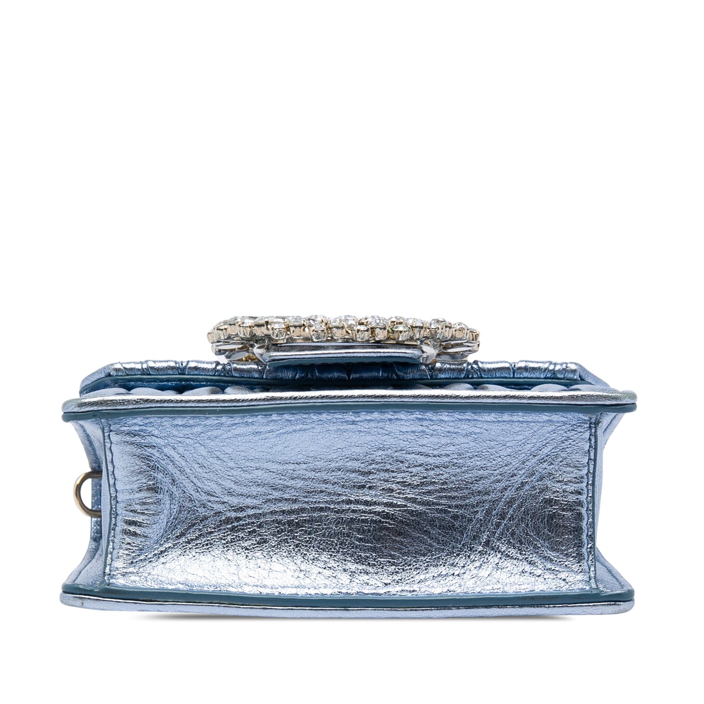 Miu Miu Mini Matelasse Metallic Nappa Crystal Embellished Crossbody