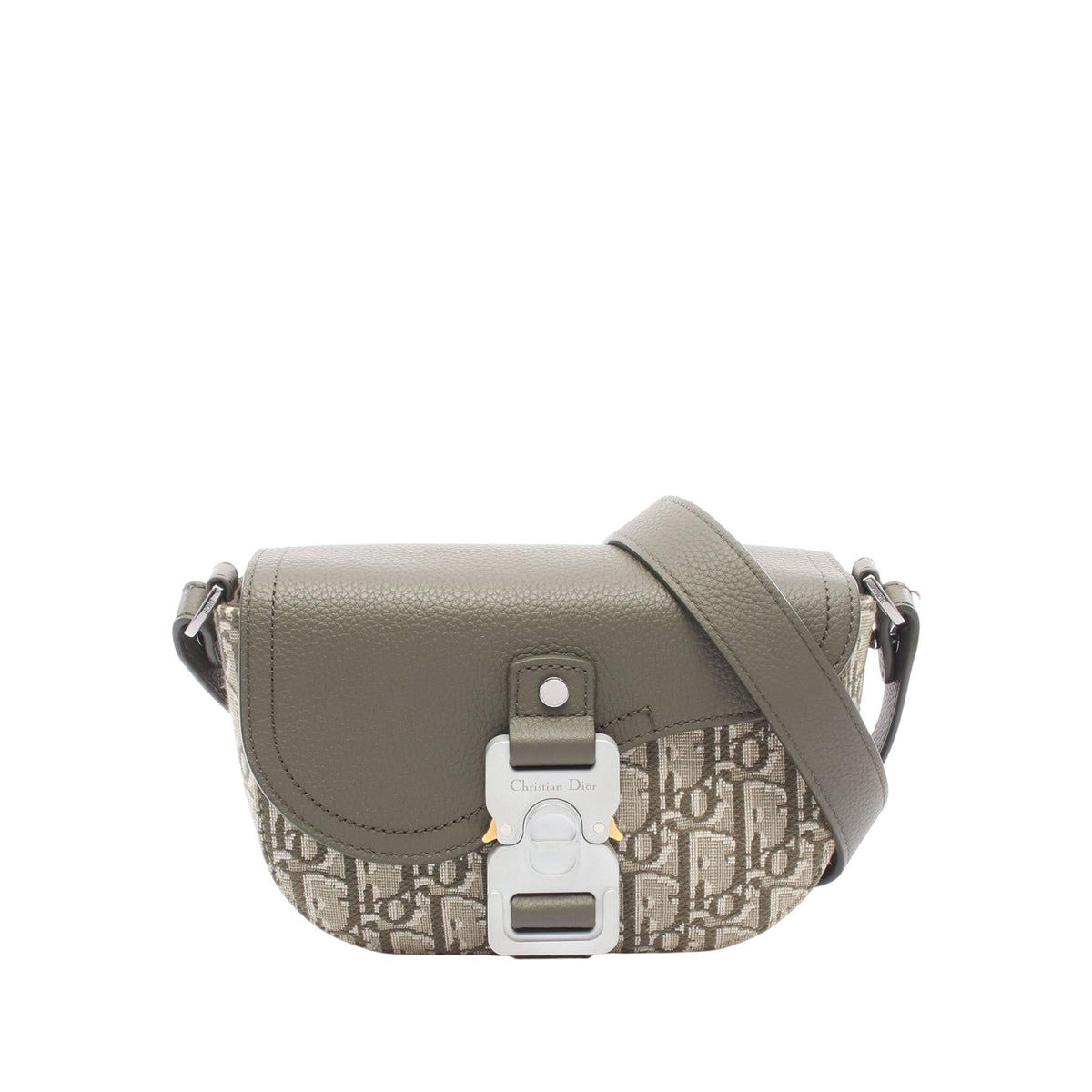 Dior Mini Oblique Canvas Saddle Buckle Messenger Bag