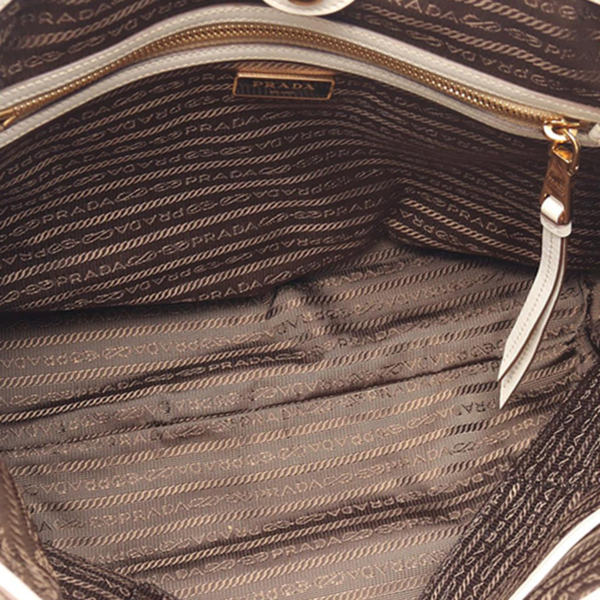 Prada Canvas Canapa Logo Tote — Beige