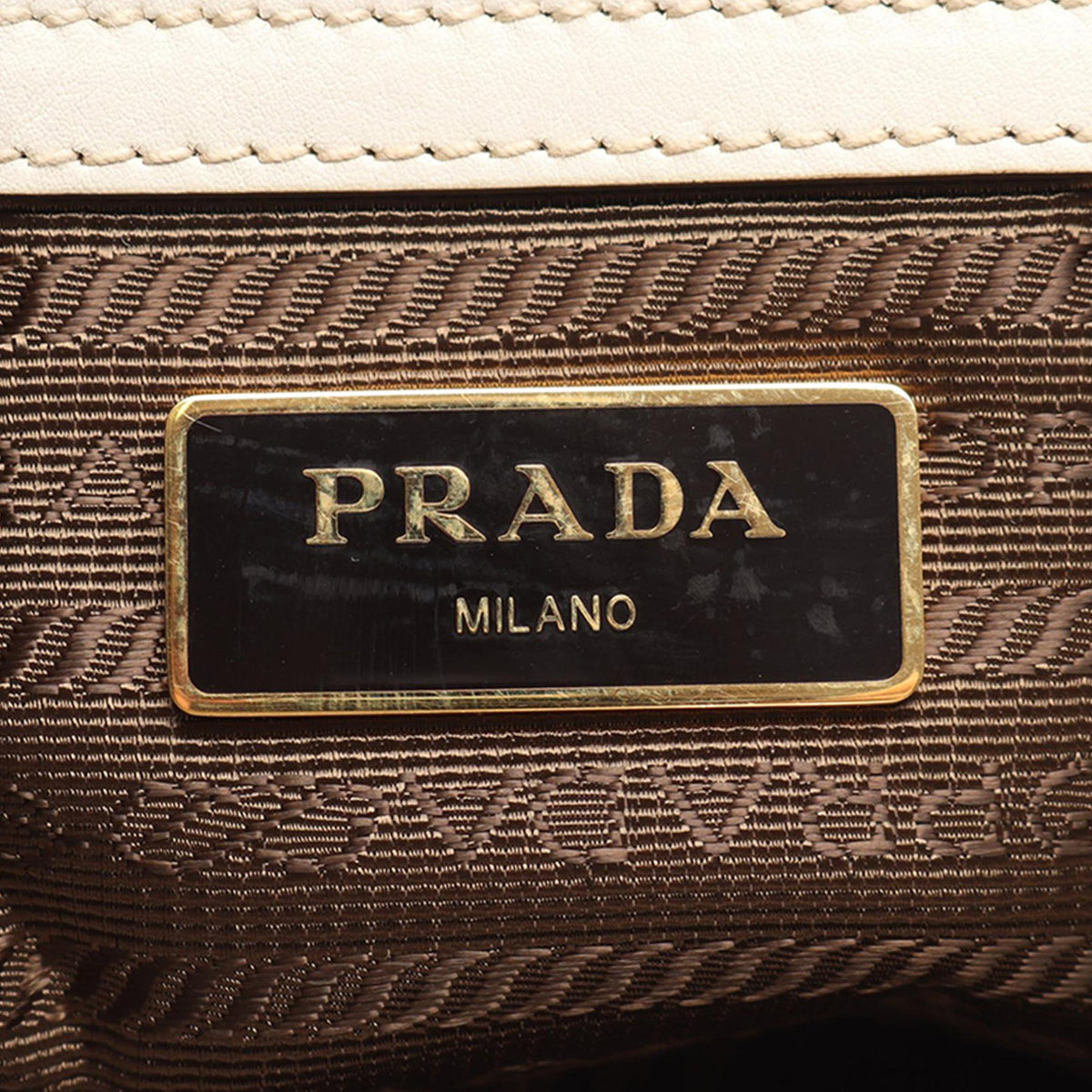 Prada Canvas Canapa Logo Tote — Beige