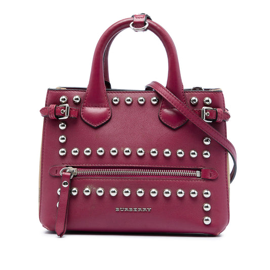 Burberry Baby Studded Leather and House Check Banner Satchel