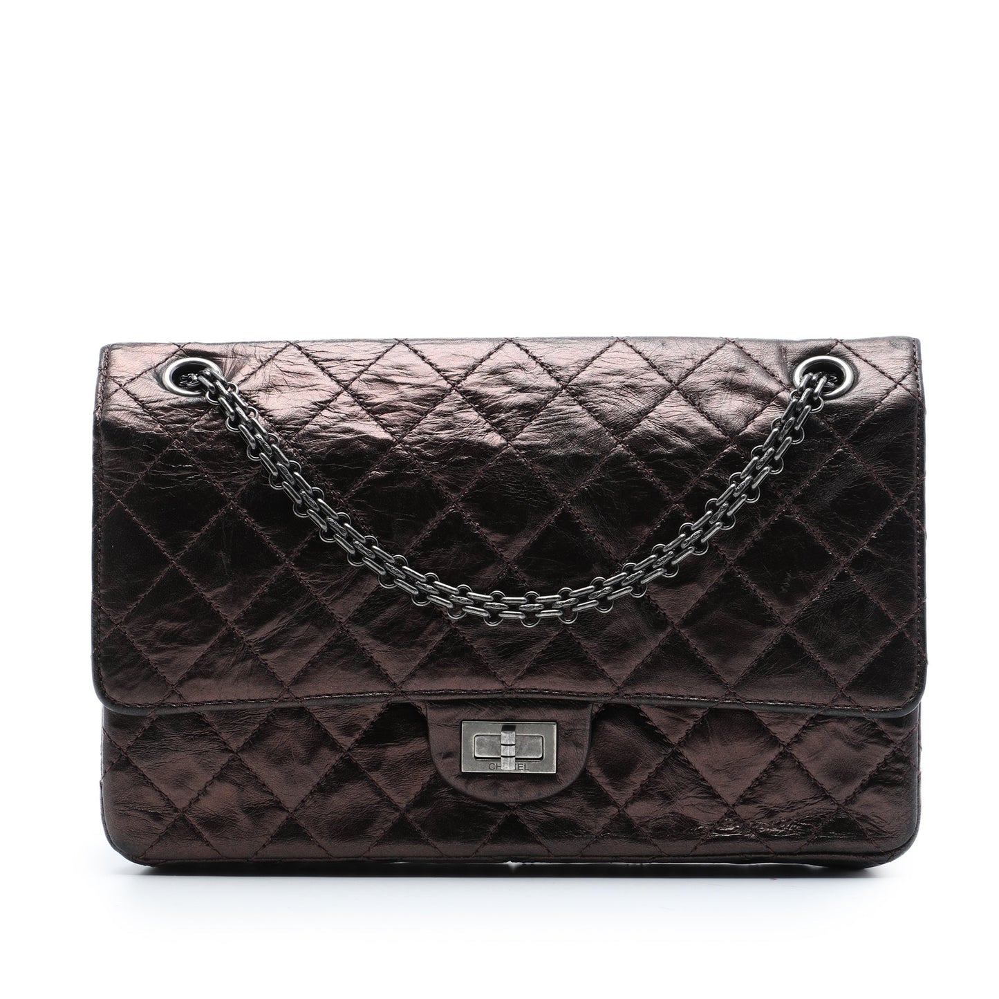 Chanel Quilted Metallic Aged Calfskin Reissue 2.55 Double Flap 226
